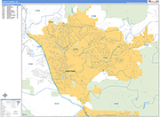 Santa Clarita  Wall Map Basic Style